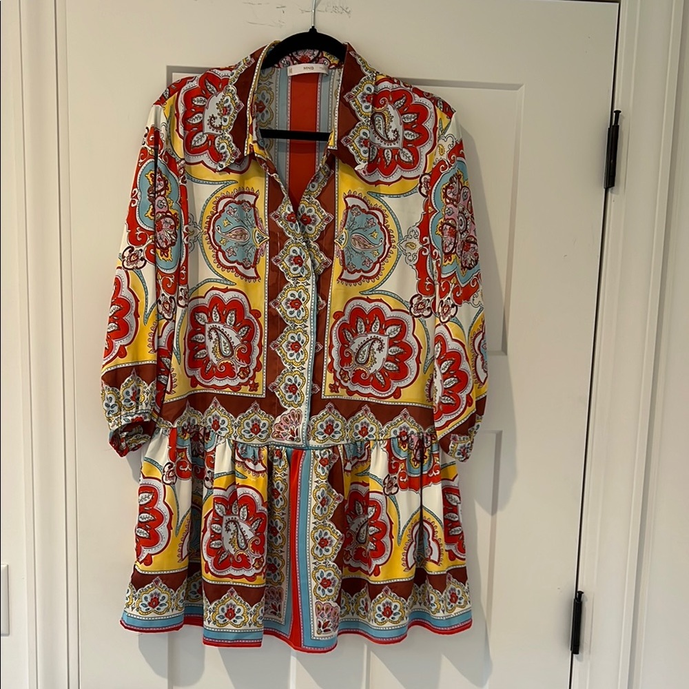 Mango Multicolor Striped And Patterned Dress - image 1